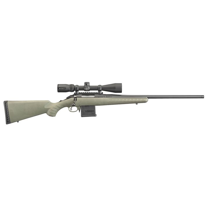 Ruger 26952 American Predator Full Size 204 Ruger 10+1 22" Matte Black Threaded Barrel, Matte Black Picatinny Rail Steel Receiver, Fixed Moss Green Synthetic Stock, Vortex Crossfire II 4-12x44mm