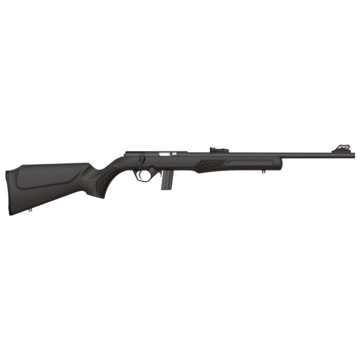 Rossi RB22L1811 RB22Full Size 22 LR 10+1, 18" Matte Black Button Rifled Free Floating Steel Barrel, Matte Black Stainless Steel Receiver, Black Monte Carlo Stock, Right Hand
