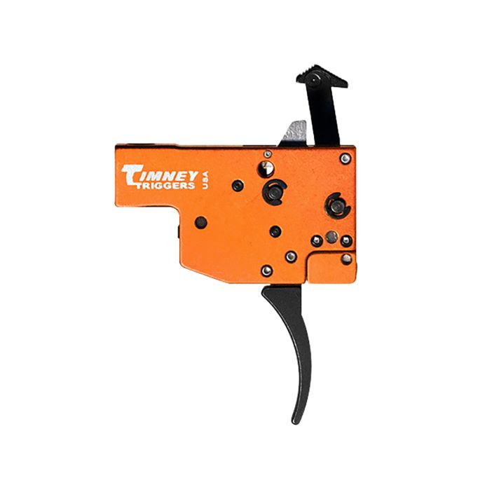 Timney Triggers 430 Replacement TriggerTwo-Stage Curved Trigger with 8 oz/1 lb Draw Weight & Black/Orange Finish for Tikka T3