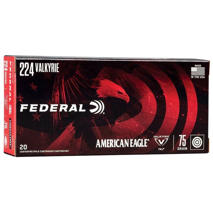 Federal AE224VLK1 American Eagle Rifle 224Valkyrie 75gr Full Metal Jacket 20 Per Box/10 Case