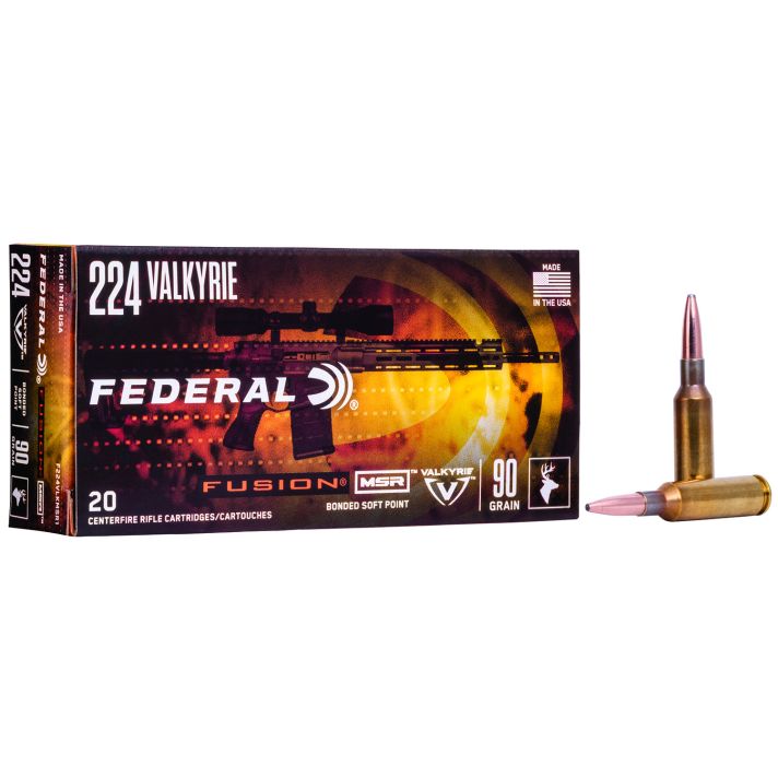Federal F224VLKMSR1 Fusion MSR 224Valkyrie 90gr Bonded Soft Point 20 Per Box/10 Case