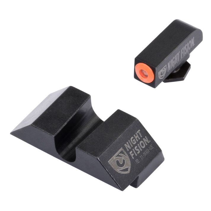 Night Fision GLK001014OGZ Tritium Night Sights For GlockGreen Tritium Orange Outline Front Sight- Black/Blank Rear Sight Glock 17/17L/19/22