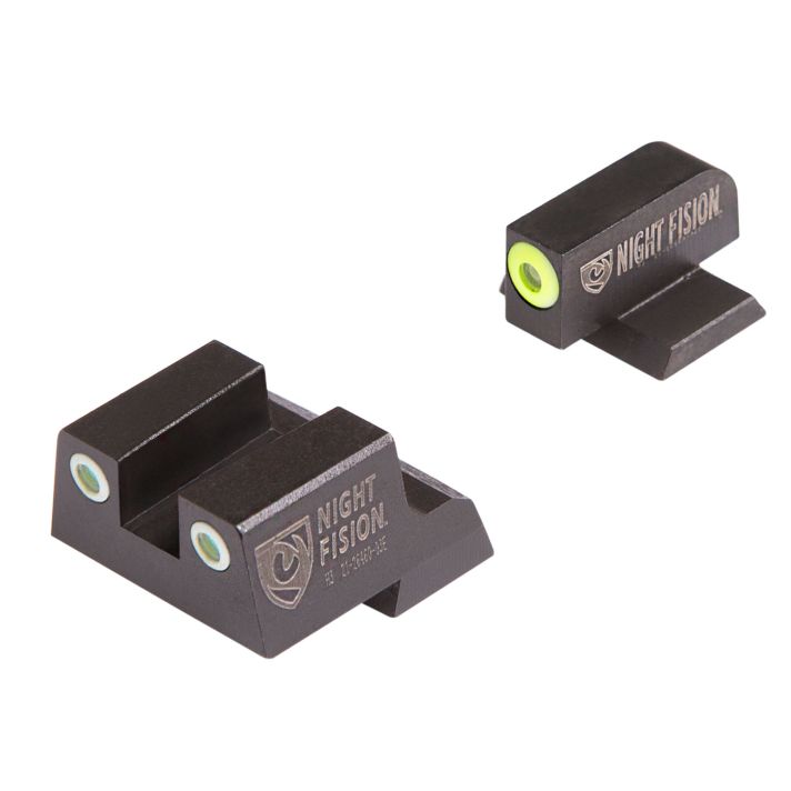 Night Fision CNK026003YGW Tritium Night Sights for CanikGreen Tritium Yellow Outline Front Sight-Green Tritium White Ring Rear Sight TP9SFx/TP9SFL