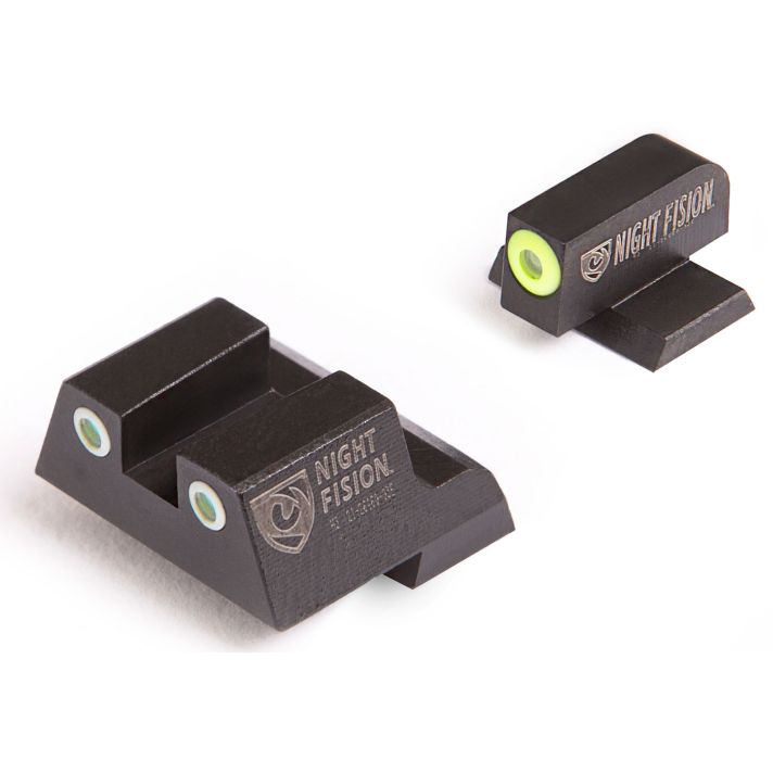 Night Fision CNK027003YGW Tritium Night Sights for CanikGreen Tritium Yellow Outline Front Sight-Green Tritium White Ring Rear Sight TP9SF/TP9SF Elite
