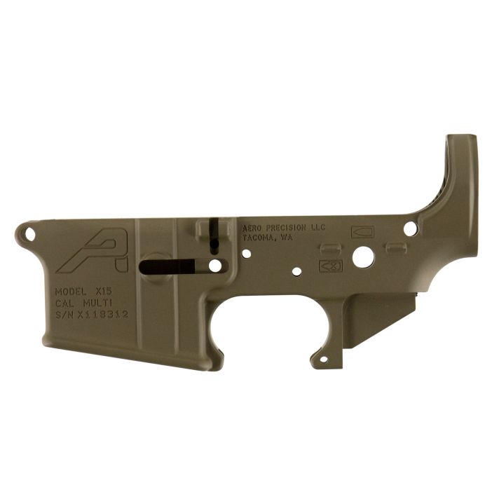 Aero Precision APAR501302C Gen 2 Receiver Multi-Caliber Flat Dark Earth Cerakote Finish 7075-T6 Aluminum Material with Mil-Spec Dimensions for AR-15