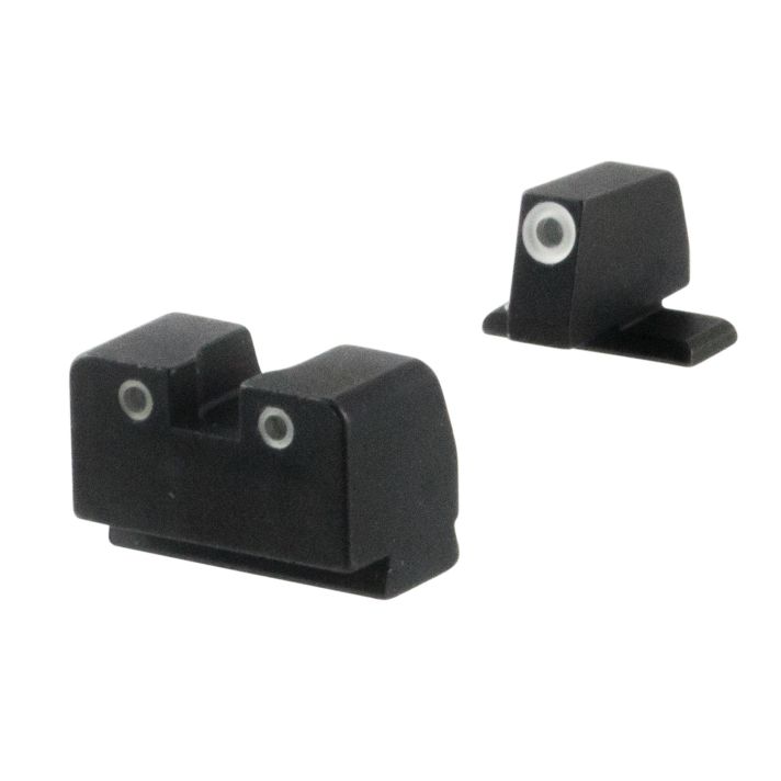 AmeriGlo SG181 Optic Compatible Sight for Sig SauerTall Suppressor Green Tritium White Outline Front Sight-Green Tritium White Outline Rear Sight