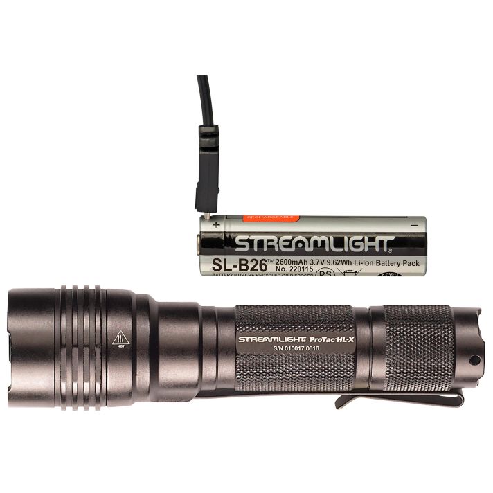 Streamlight 88084 ProTac HL-X USB FlashlightBlack Anodized 65/400/1000 Lumens White LED