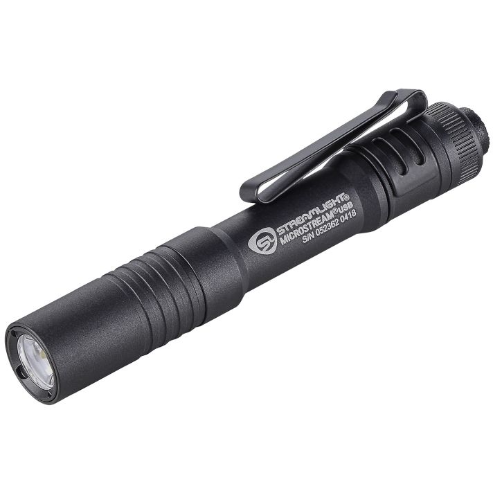 Streamlight 66601 MicroStream USB Pocket LightBlack Anodized 50/250 Lumens White C4 LED