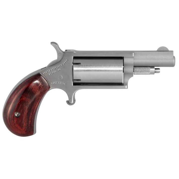 North American Arms 22MCBK Super Companion Cap & Ball Kit Small Frame #11 Percussion 5 Shot, 1.63" Stainless Steel Barrel, Cylinder & Frame, Rosewood Birdshead Grip, Exposed Hammer
