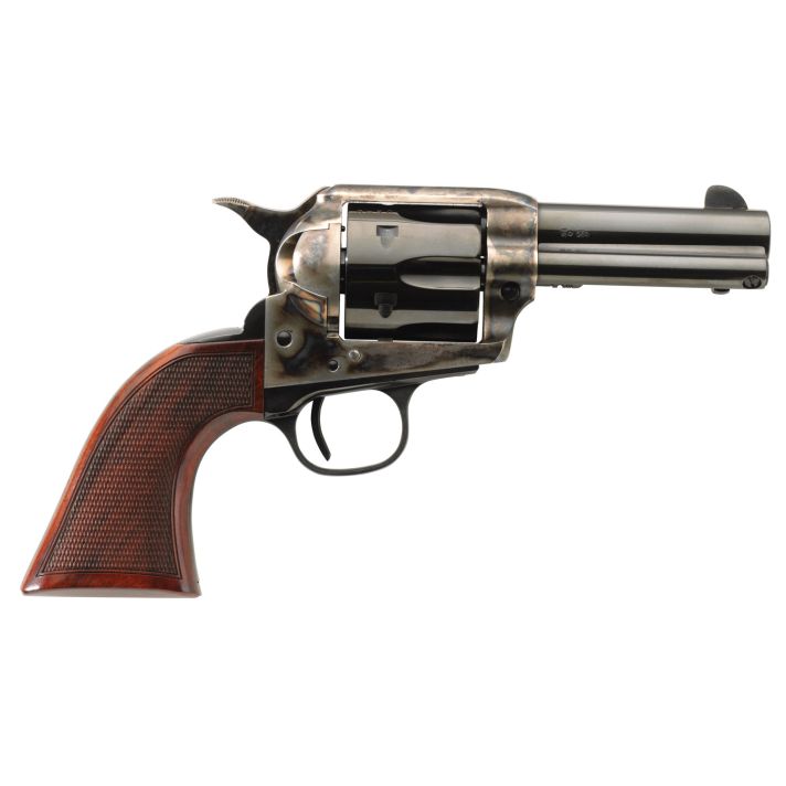 Taylors & Company 556217DE Short Stroke Runnin Iron Deluxe 45 Colt (LC) 6rd 3.50" Blued Cylinder & Barrel Color Case Hardened Steel Frame Checkered Walnut Grip (Taylor Tuned)