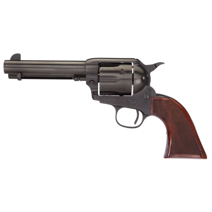 Taylors & Company 550885DE Runnin Iron Black Rock 45 Colt (LC) Caliber with 4.75" Barrel, 6rd Capacity Cylinder, Overall Black Nitride Finish Steel, Checkered Walnut Grip & Overall Taylor Polish