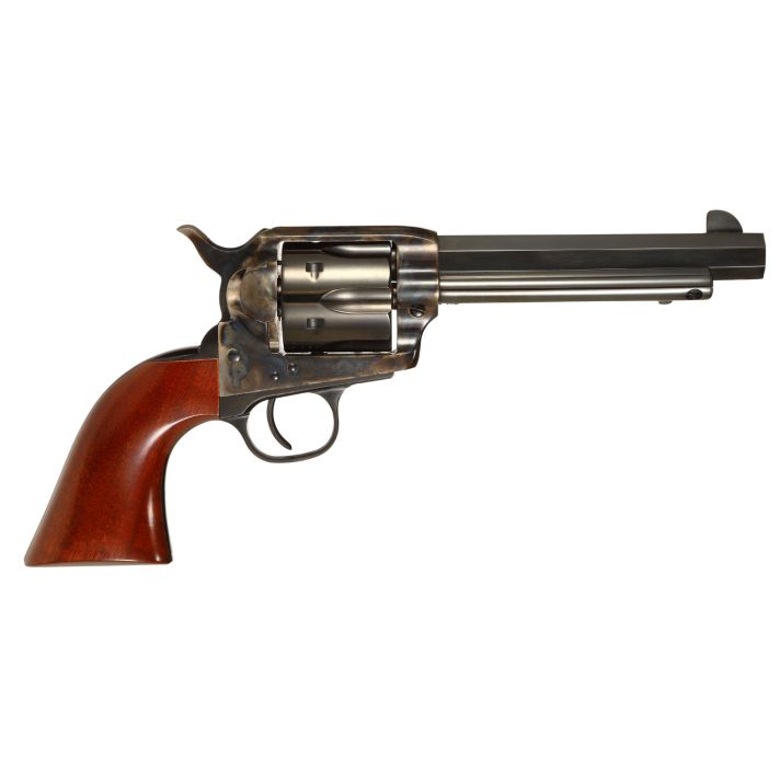 Taylors & Company 556102 1873 Cattleman Drifter 45 Colt (LC) Caliber with 5.50" Blued Finish Barrel, 6rd Capacity Blued Finish Cylinder, Color Case Hardened Finish Steel Frame & Walnut Grip