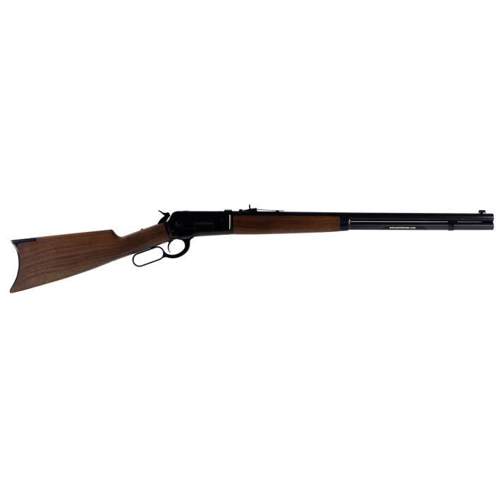Winchester Repeating Arms 534175171 Model 1886 Short Rifle 45-90 Win 8+1 24" Brushed Polish Blued Sporter Barrel, Drilled & Tapped Steel Receiver, Grade I Satin Walnut Straight Grip Stock