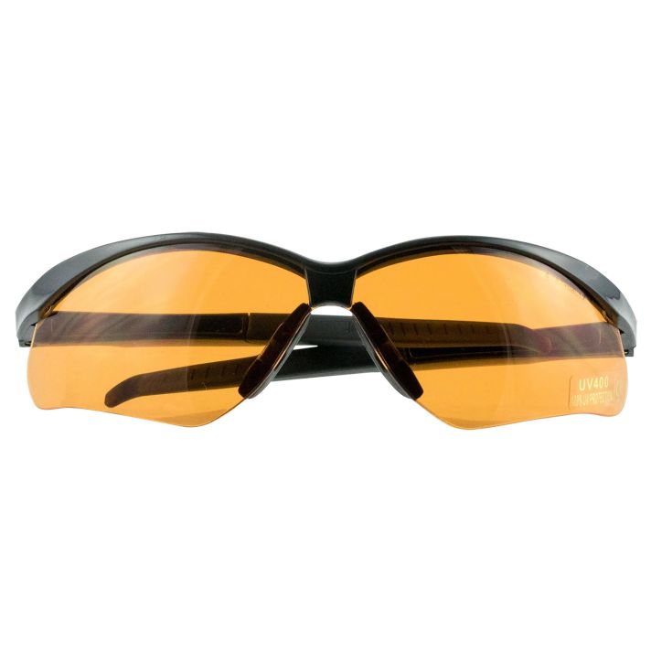 Walker's GWPSGLAMB Sport Glasses Crosshair Adult Amber Lens Polycarbonate Black Frame