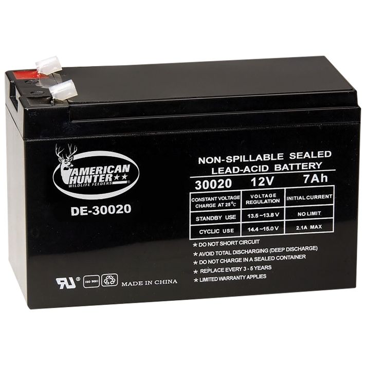 American Hunter DE30020 HR Rechargeable BatteryBlack 12 Volt 7 AMP