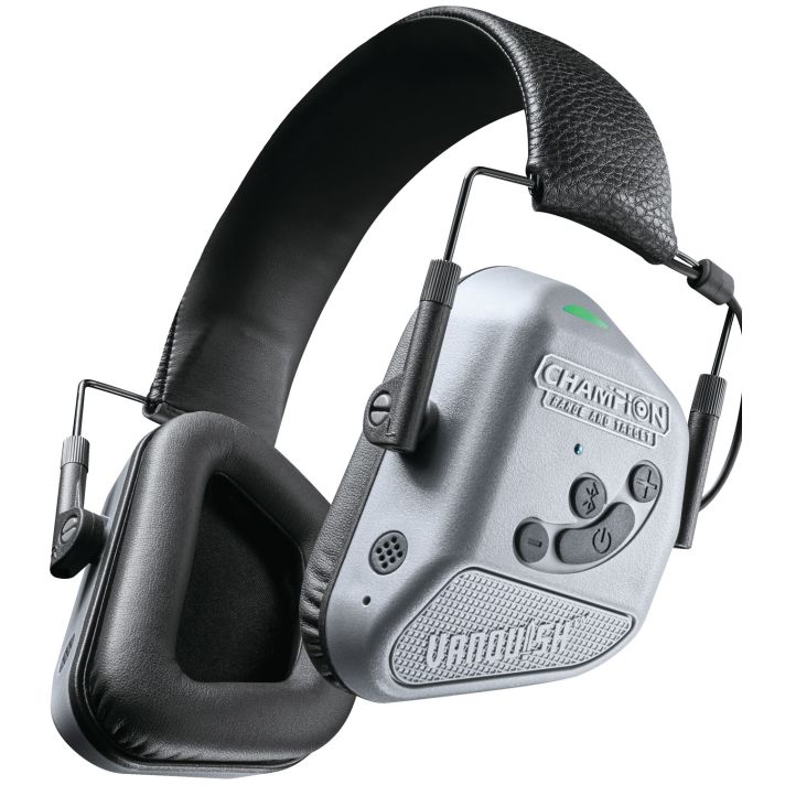 Champion Targets 40982 Vanquish Pro Elite Muff Over the Head Bluetooth Enabled Rechargeable Li-ion Battery Black/Gray