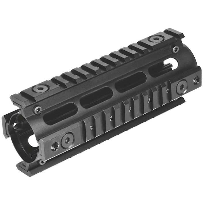 NcStar MAR4S Quad Rail Carbine Length AR-15 Black Hardcoat Anodized Aluminum 6.70"
