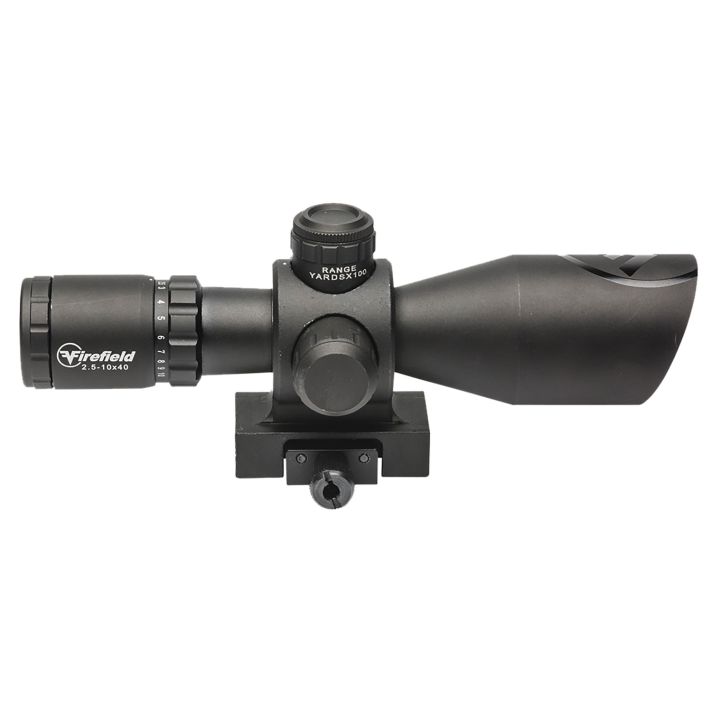 Firefield FF13064 BarrageMatte Black 2.5-10x40mm Illuminated Red/Green Mil-Dot Reticle