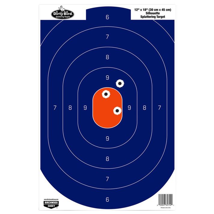 Birchwood Casey 35718 Dirty BirdSilhouette Tagboard Hanging Universal 12" x 18" Blue/Orange 8 Per Pkg