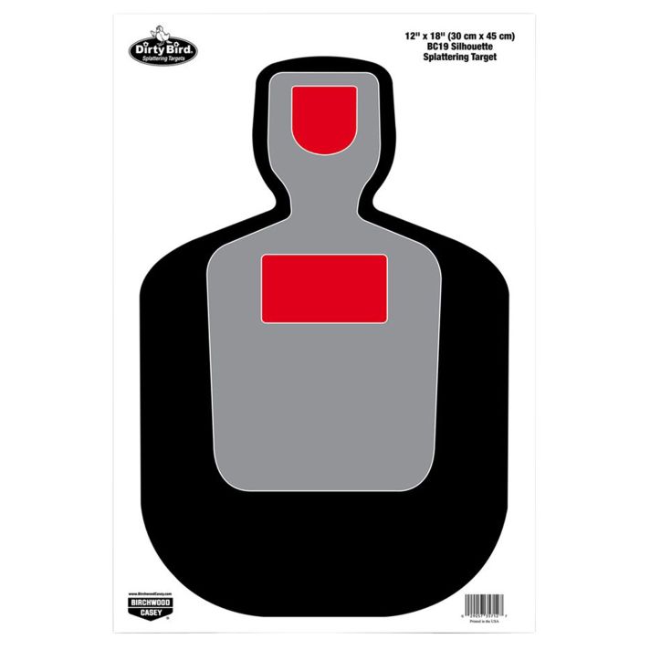 Birchwood Casey 35717 Dirty BirdSilhouette Tagboard Hanging Pistol 12" x 18" Multi-Color 8 Per Pkg