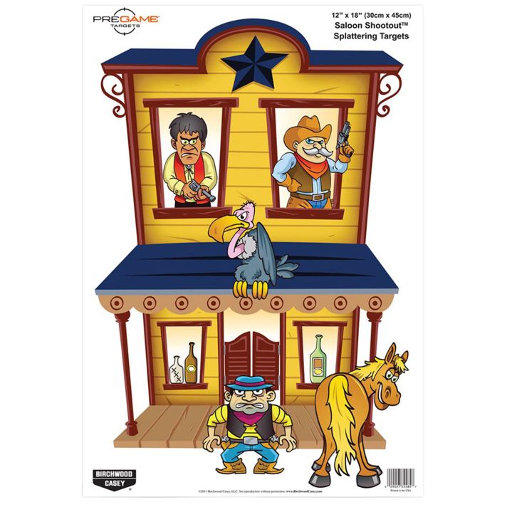 Birchwood Casey 35564 PregameSaloon/Patrons Paper Hanging Universal 12" x 18" Multi-Color 8 Per Pkg