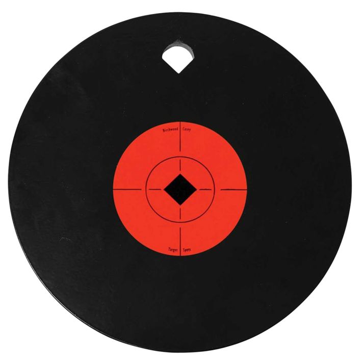 Birchwood Casey 47603 World of Targets Single Hole 8" Pistol/Rifle Black/Orange AR500 Steel Circle w/Crosshair & Diamond 0.38" Thick Hanging