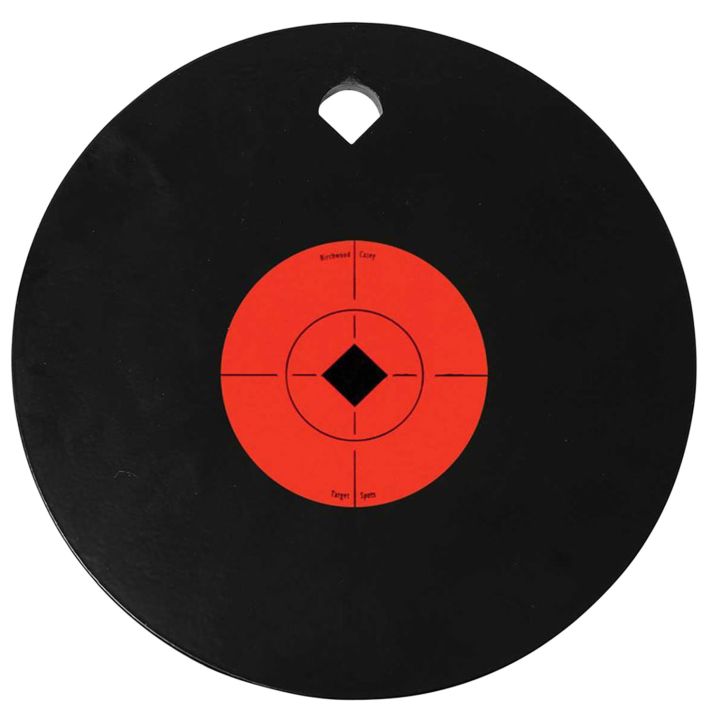 Birchwood Casey 47614 World of Targets Single Hole 10" Pistol/Rifle Black/Orange AR500 Steel Circle w/Crosshair & Diamond 0.38" Thick Hanging