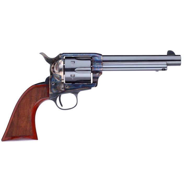 Taylors & Company 555138 1873 Cattleman Gunfighter 357 Mag Caliber with 5.50" Blued Finish Barrel, 6rd Capacity Blued Finish Cylinder, Color Case Hardened Finish Steel Frame & Walnut Army Size Grip