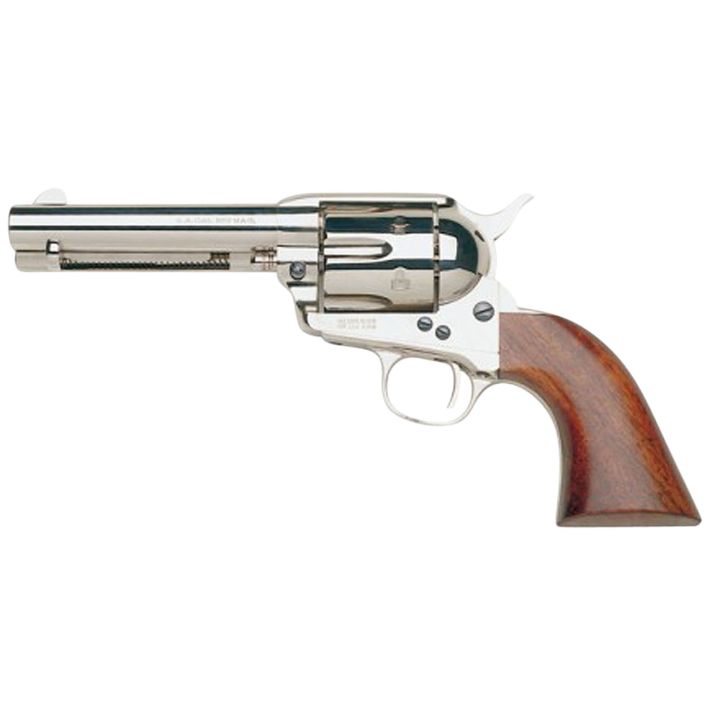 Taylors & Company 555121 1873 Cattleman 45 Colt (LC) Caliber with 4.75" Barrel, 6rd Capacity Cylinder, Overall Nickel-Plated Finish Steel & Walnut Grip