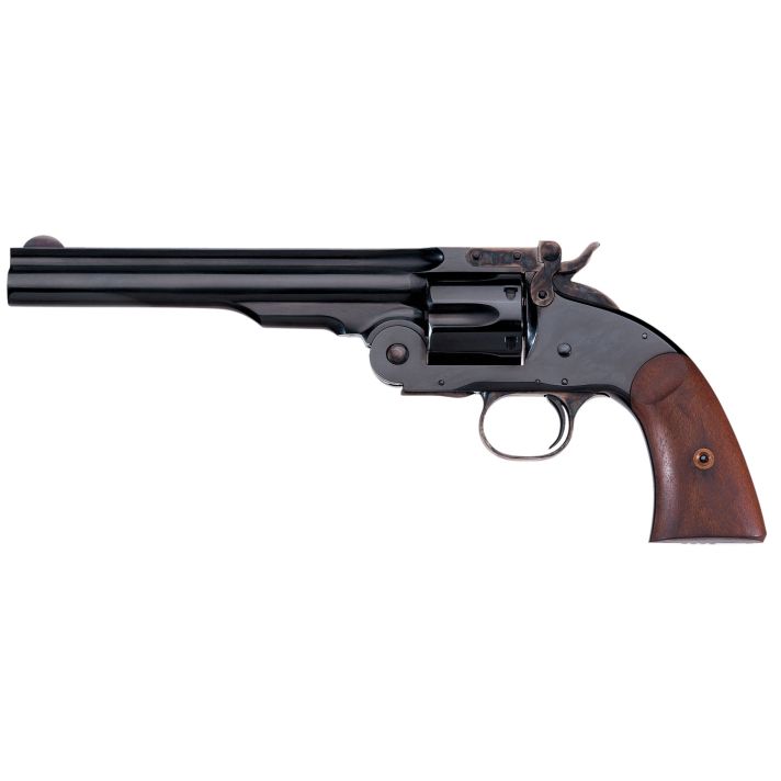 Taylors & Company 550677 Second Model Schofield 38 Special Caliber with 7" Barrel, 6rd Capacity Cylinder, Overall Blued Finish Steel & Walnut Grip