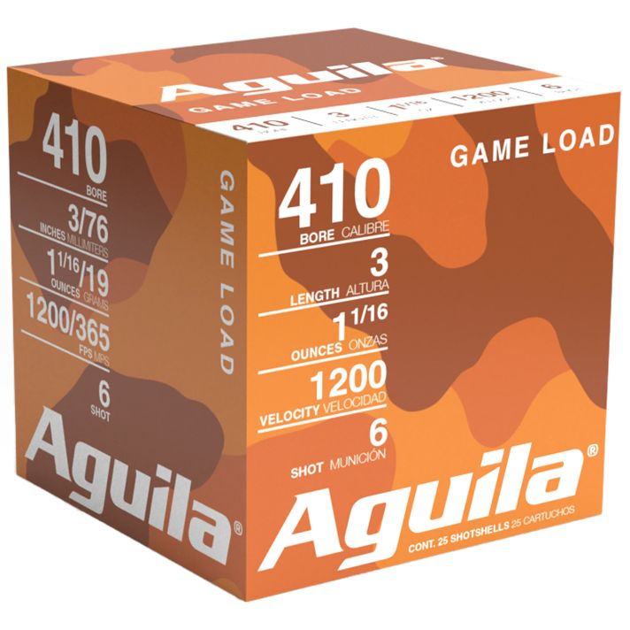 Aguila 1CHB4126 Birdshot Standard Velocity 410Gauge 3" 11/16oz 6Shot 25 Per Box/10 Case