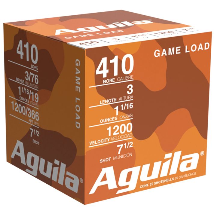Aguila 1CHB4127 Birdshot Standard Velocity 410Gauge 3" 11/16oz 7.5Shot 25 Per Box/10 Case