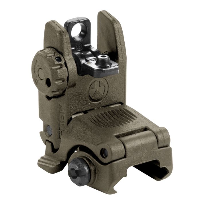 Magpul MAG248-ODG MBUS Sight RearOlive Drab Green Polymer, Spring-Loaded Flip Up for AR-15/ M16