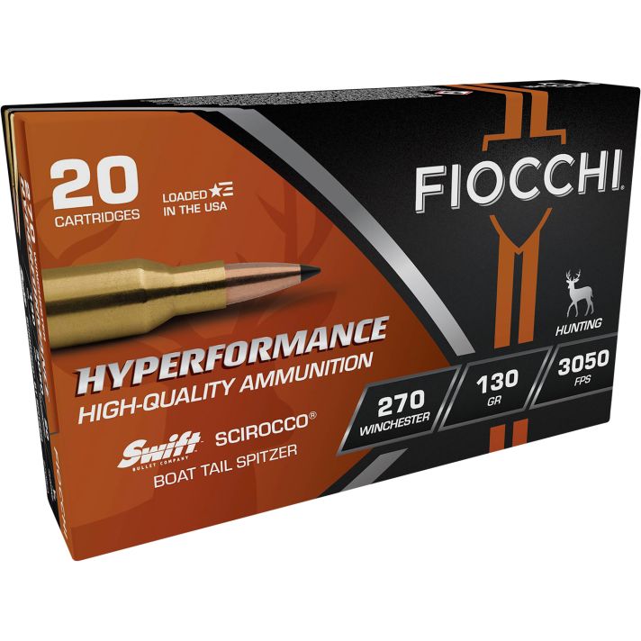 Fiocchi 270SCA Hyperformance270Win 130gr Swift Scirocco II Bonded 20 Per Box/10 Case