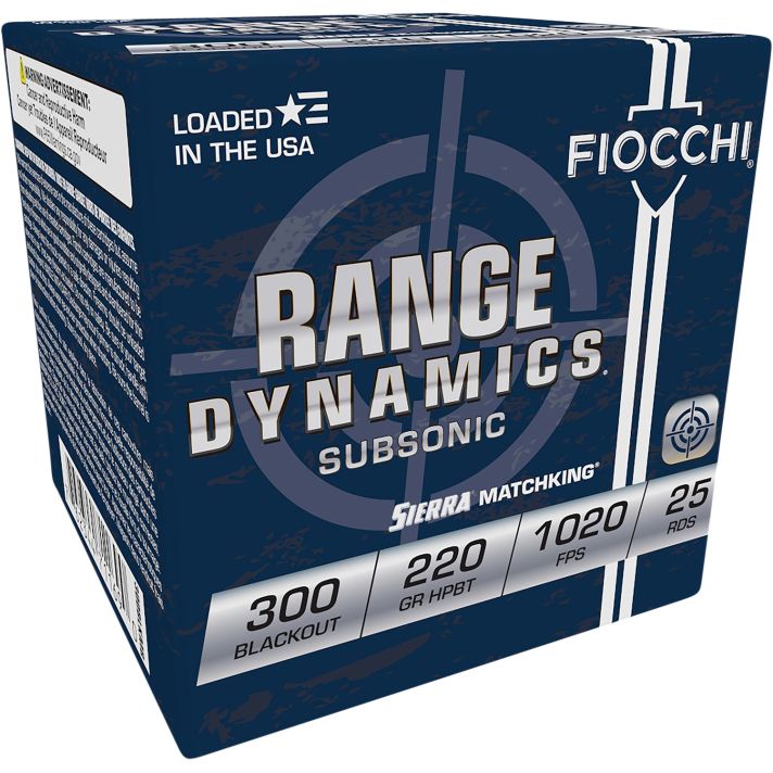 Fiocchi 300BLKMB Range Dynamics300Blackout 220gr Sierra MatchKing BTHP 25 Per Box/20 Case