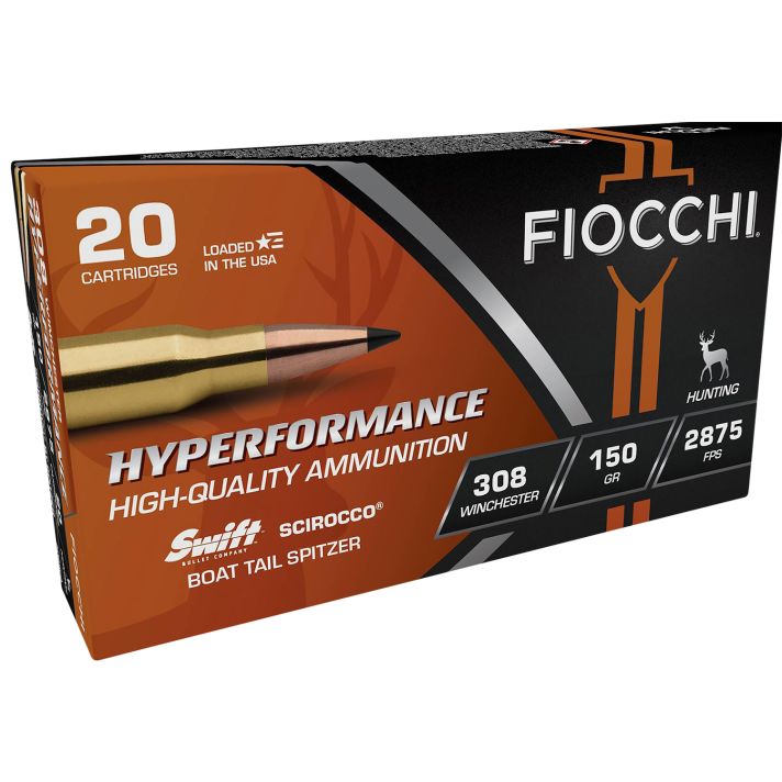 Fiocchi 308SCA Hyperformance308Win 150gr Swift Scirocco II Bonded 20 Per Box/10 Case