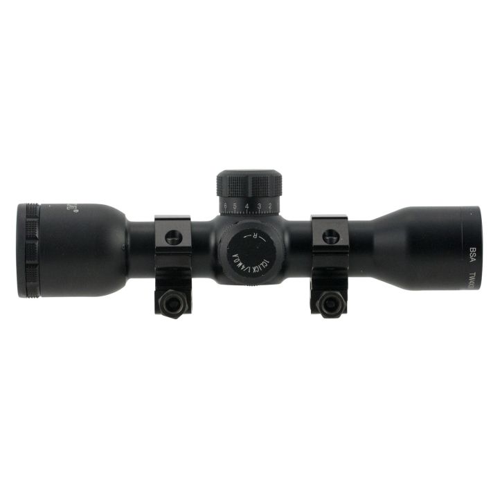 BSA TW4X30 Tactical WeaponBlack Matte 4x 30mm 1" Tube Mil-Dot Reticle Features AR & SKS Mounts & Rings