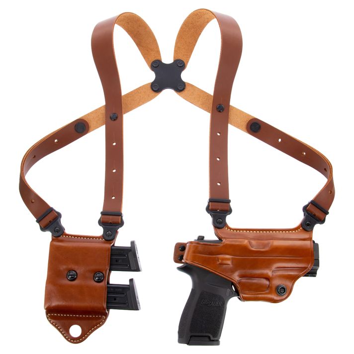 Galco MCII652 Miami Classic II Shoulder System Size Fits Chest Up To 56" Tan Leather Compatible w/S&W M&P Shield/Glock 43/43X Right Hand