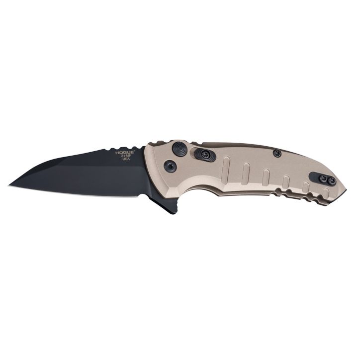 Hogue 24167 X1 MicroFlip 2.75" Folding Wharncliffe Plain Black Cerakote 154CM SS Blade/Matte Flat Dark Earth Anodized Aluminum Handle Includes Pocket Clip
