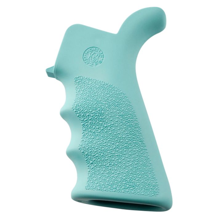 Hogue 13024 OverMolded Beavertail Cobblestone Aqua Blue with Finger Grooves for AR-15, M16