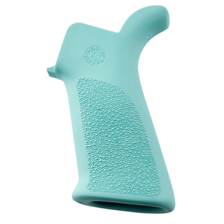 Hogue 13034 OverMolded Beavertail Cobblestone Aqua Blue Rubber Pistol Grip for AR-15, M16