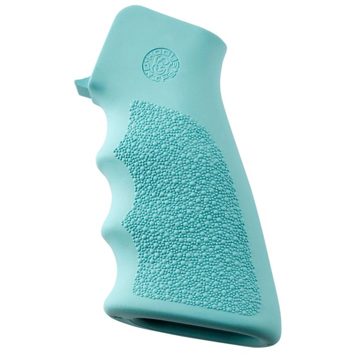 Hogue 15015 OverMolded Grip Cobblestone Aqua Blue Rubber with Finger Grooves for AR-15, M16