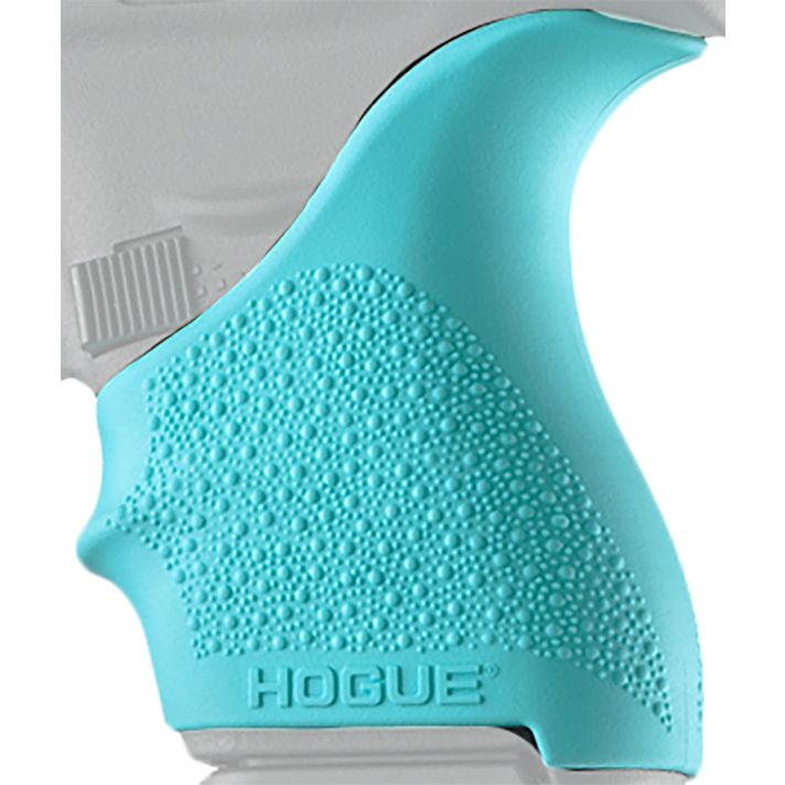 Hogue 18204 HandAll Beavertail Grip Sleeve Compatible w/Glock 42/43 Textured Aqua Blue Rubber