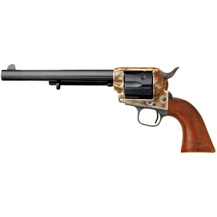 Cimarron CA514M00 Model P US Cavalry 45 Colt (LC) 6 Shot, 7.50" Blued Steel Barrel & Cylinder, Color Case Hardened Steel Frame, Walnut w/OWA Cartouche Stamp Grip, Exposed Hammer