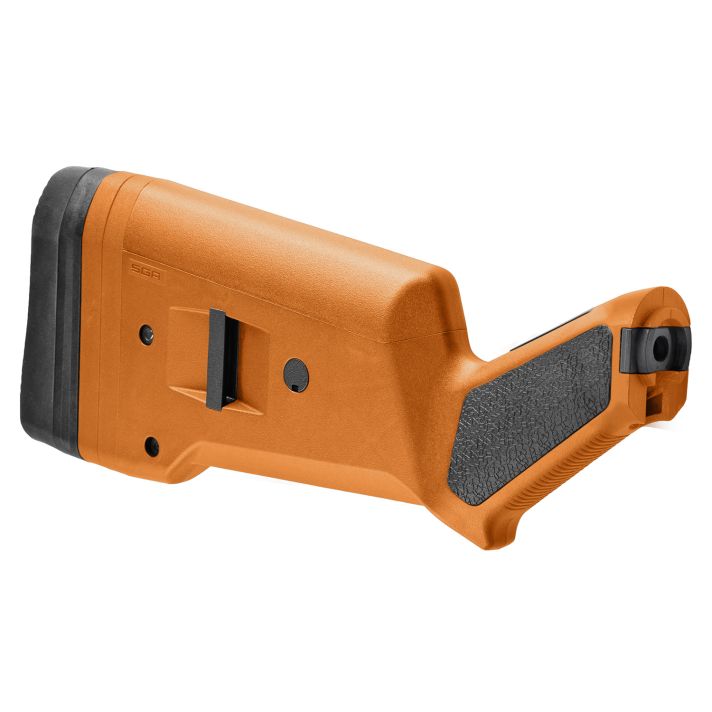 Magpul MAG490-ORG SGA Shotgun Stock Orange Synthetic for Mossberg 500, 590, 590A1 Ambidextrous Hand