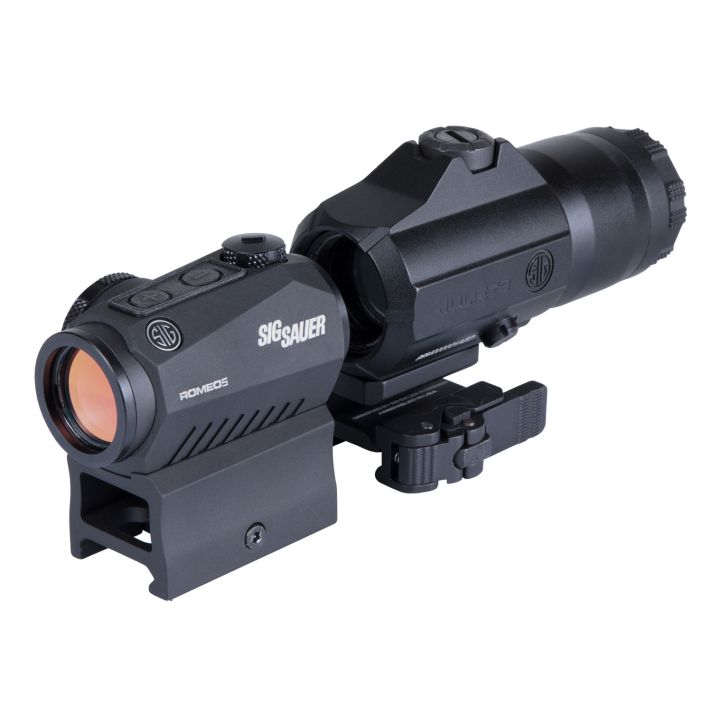 Sig Sauer Electro-Optics SORJ53101 Romeo5 and Juliet3 Combo Kit Black 1x/3x 24 mm/24 mm 2 MOA Red Dot