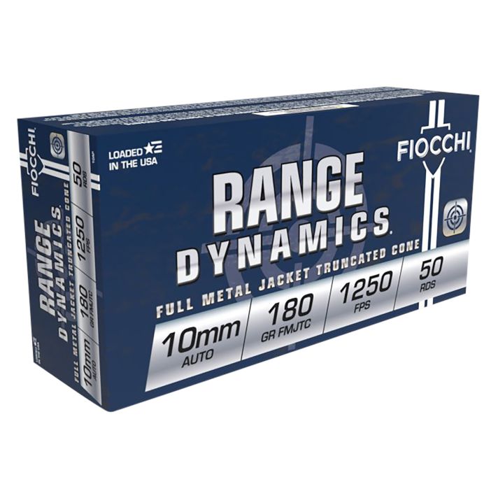 Fiocchi 10AP Range Dynamics10mmAuto 180gr Full Metal Jacket Truncated Cone 50 Per Box/10 Case