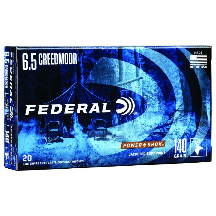 Federal 65CRDB Power-Shok6.5Creedmoor 140gr Jacketed Soft Point 20 Per Box/10 Case