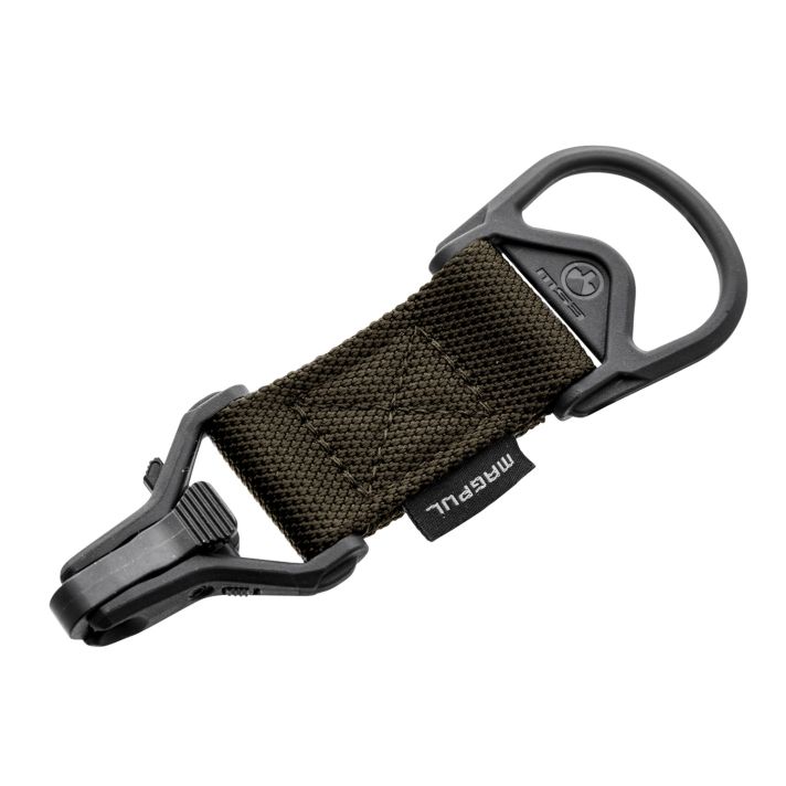 Magpul MAG516-RGR MS1/MS3 Sling Adapter made of Steel with Ranger Green Melonite Finish, Polymer Hardware, Nylon 1.25" Webbing & Two to One-Point Design for AR-15, M4 & M16