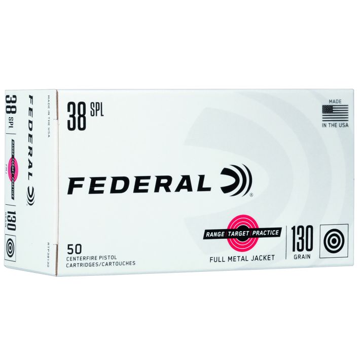 Federal RTP38130 Range & Target38Special 130gr Full Metal Jacket 50 Per Box/20 Case